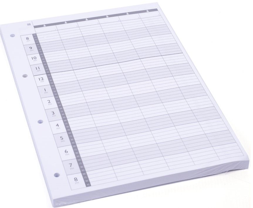 Agenda Loose Leaf Refill Pages 6 Column 100 Pack