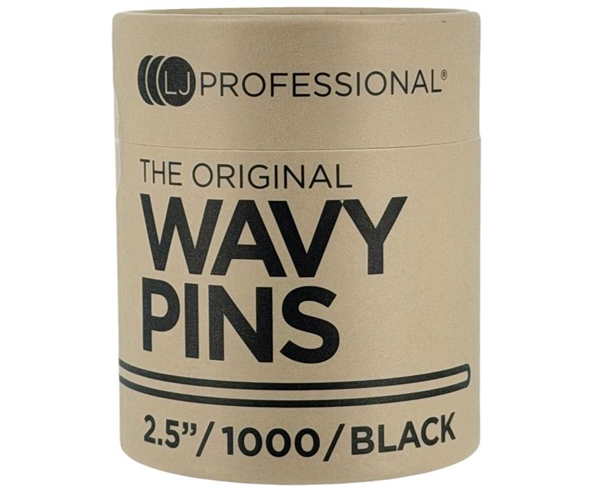 LJ Professional The Original Wavy Pins Black 2.5" 1000 Pack