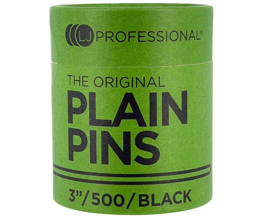 LJ Professional The Original Plain Pins Black 3" 500 Pack