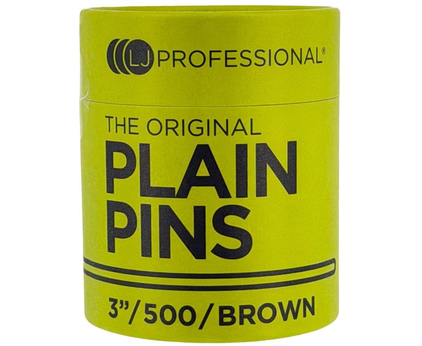 LJ Professional The Original Plain Pins Brown 3" 500 Pack