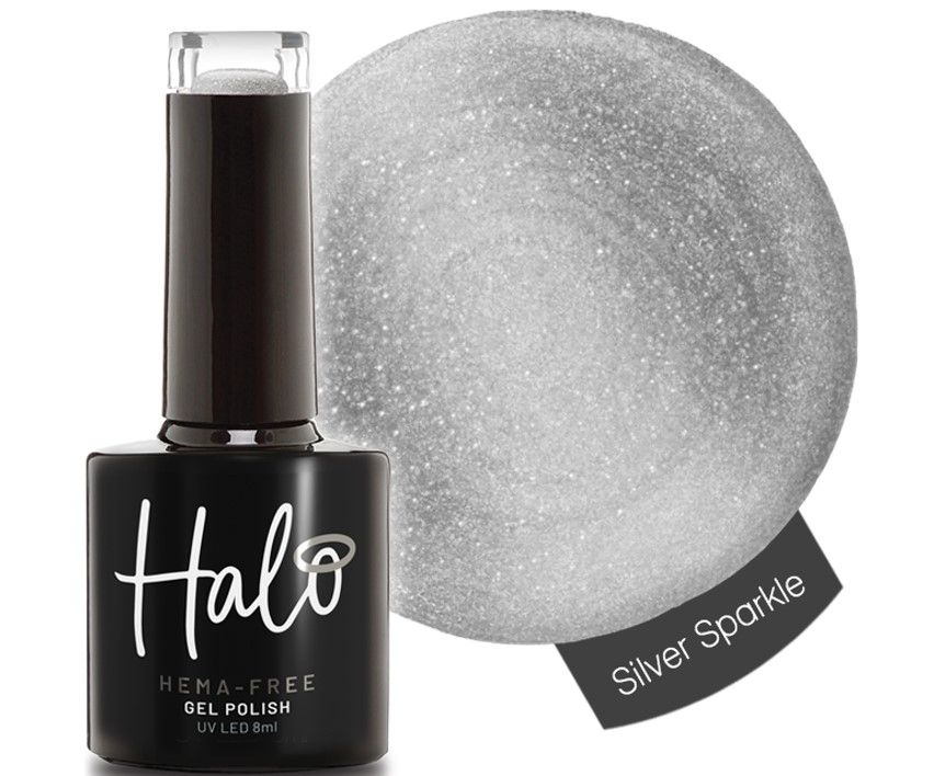 Halo Gel Polish Silver Sparkle 8ml
