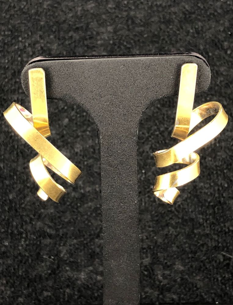 Silver/Gold Ribbon Earrings
