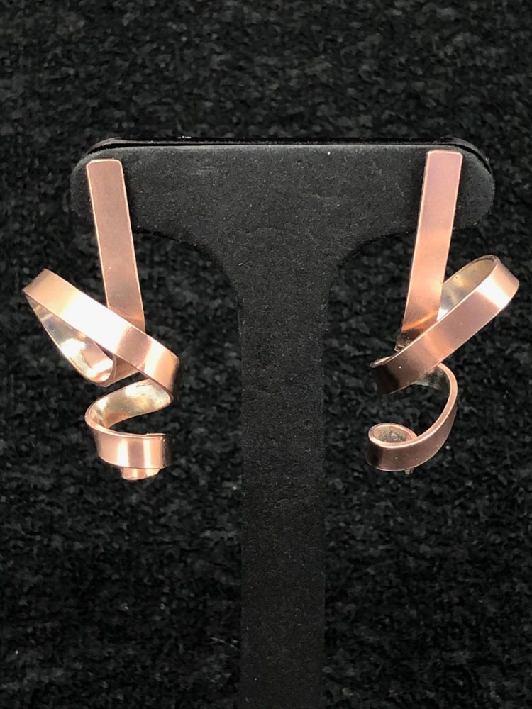 Silver/Rose Gold Ribbon Earrings