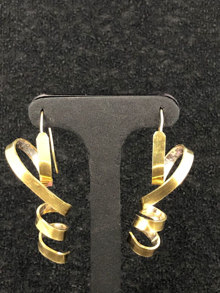 Silver/Gold Wire Ribbon Earrings