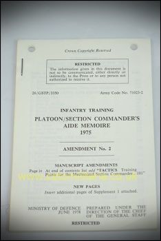 Platoon/Section Commander's Aide Memoire 1975