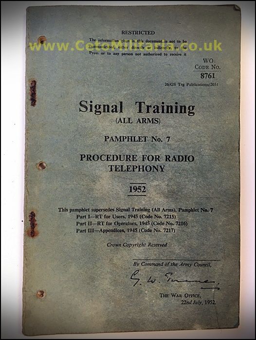 Signal Training, RT Procedure 1952