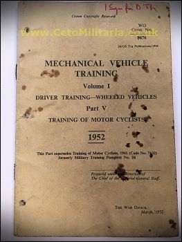 MV Training, Training of Motor Cyclists, 1952