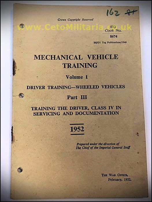 MV Training, Training in Servicing & Documentation 1952