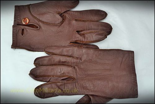 raf officers brown leather gloves