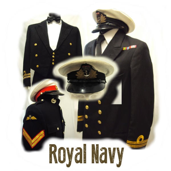 Military Uniforms With Hats At Steampunk Market Stock Photo