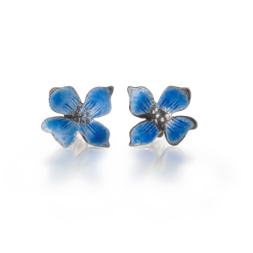 Blue enamel earrings