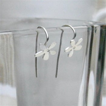 Tiny Flower Hook Earrings