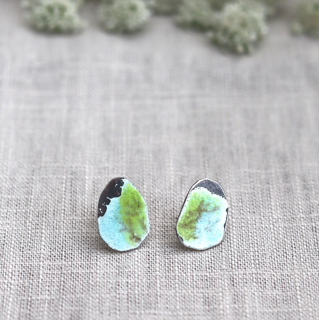 Stud Earrings Inspired by Looking up Through the Leaves to the Sky in Sprin