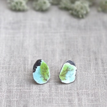 Stud Earrings Inspired by Looking up Through the Leaves to the Sky in Spring 