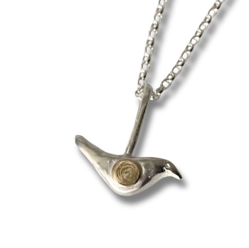 Bird with Gold on Chain.