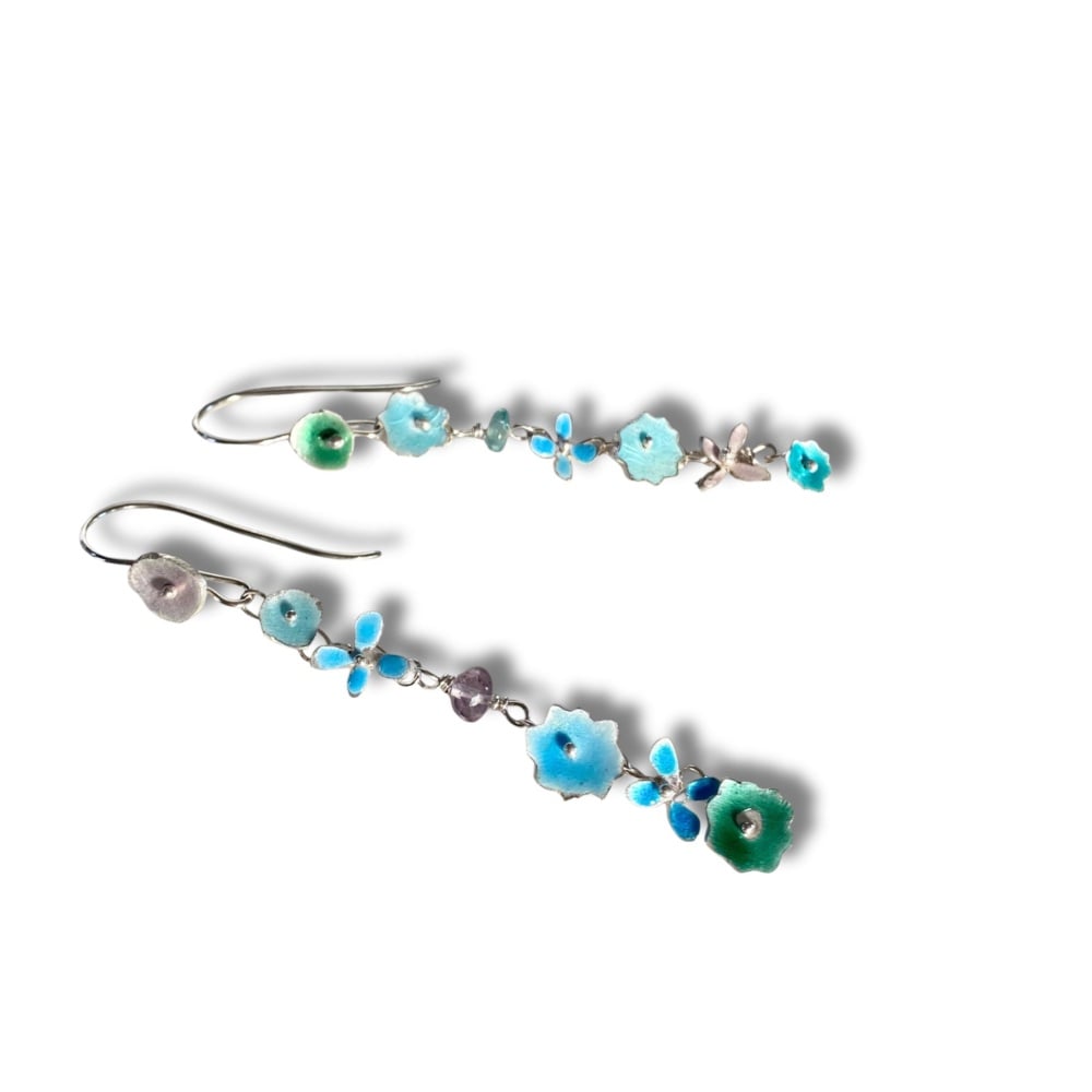 Enamelled Daisy Chain Earrings