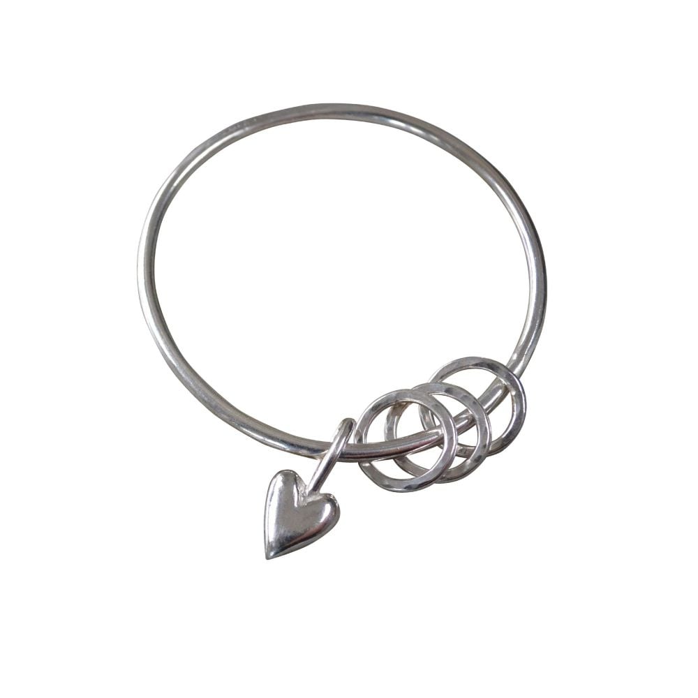 Heart Bangle with Loops