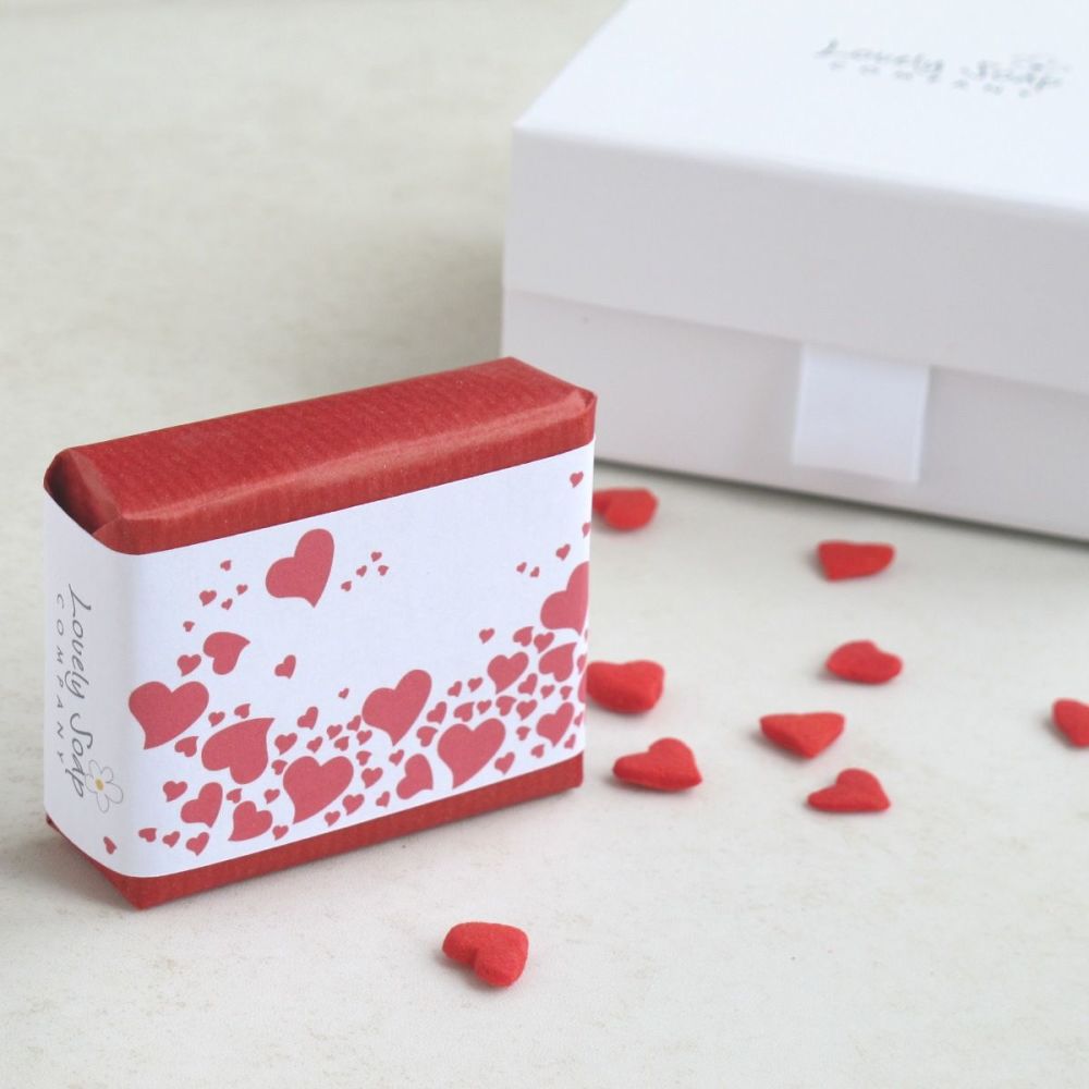 Personalised Romantic Hearts Gift Soap