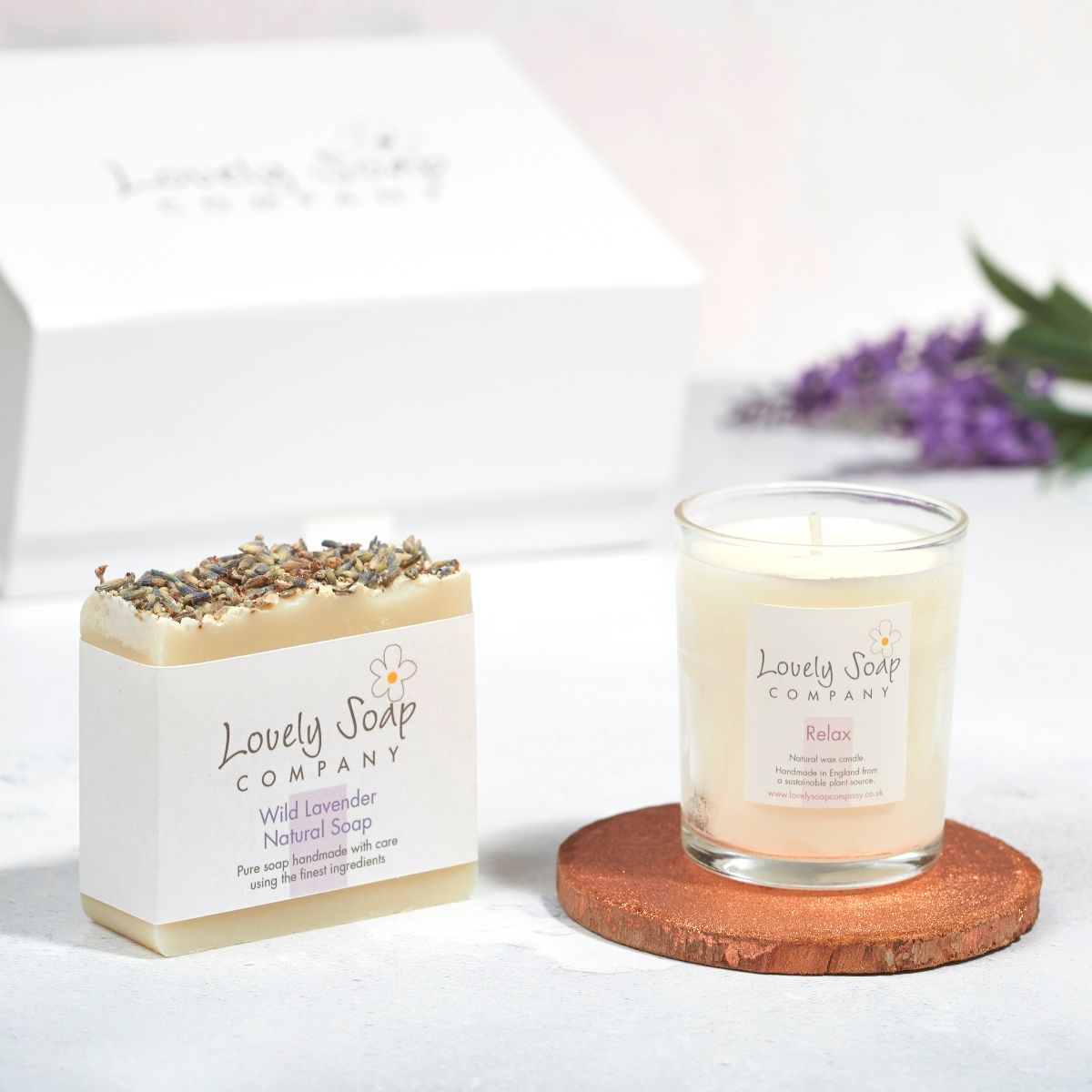 lavender thank you bath gift set by Lovely Soap Company