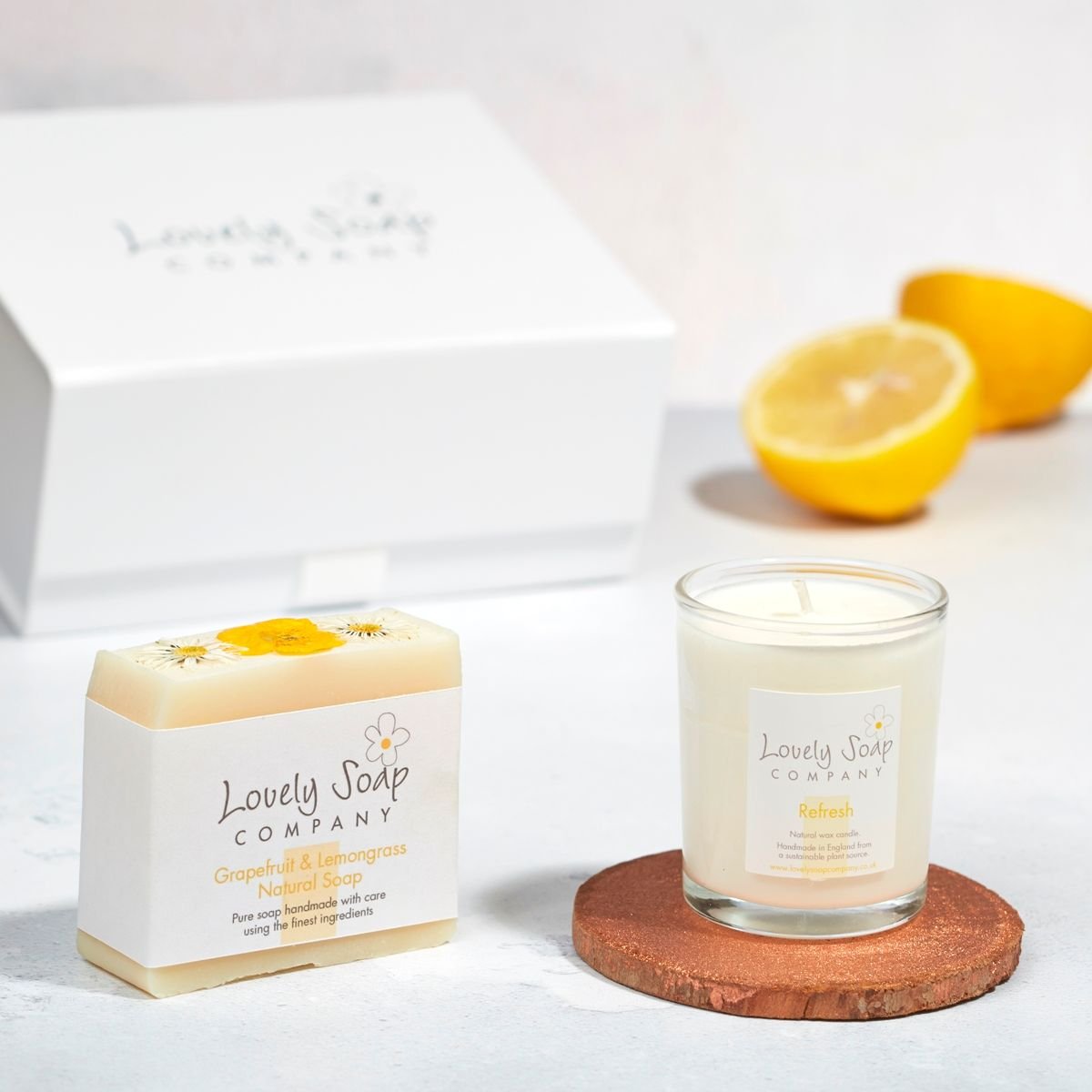 citrus thank you bath gift set by Lovely Soap Company