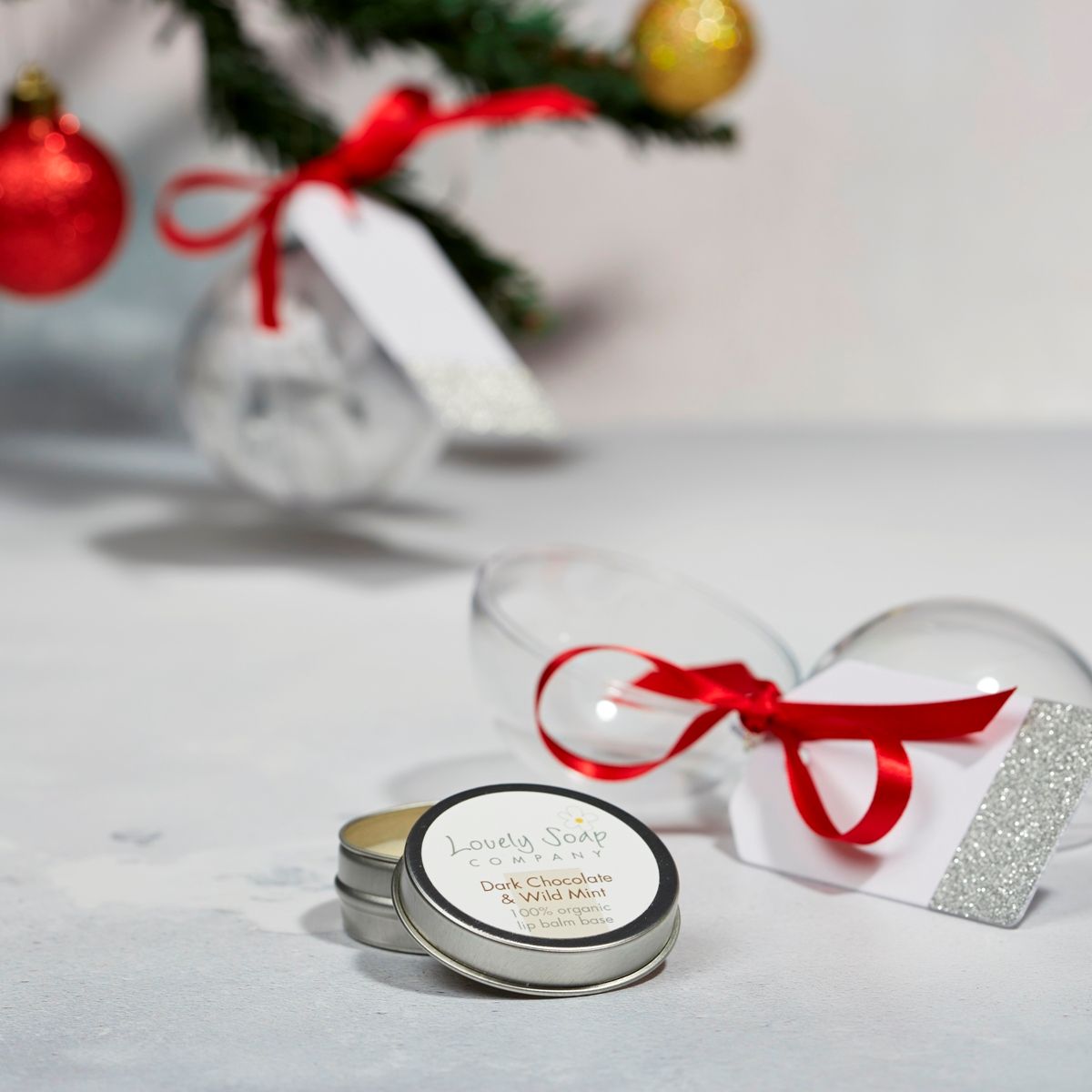 chocolate lip balm bauble  stocking filler xmas gift under Â£10