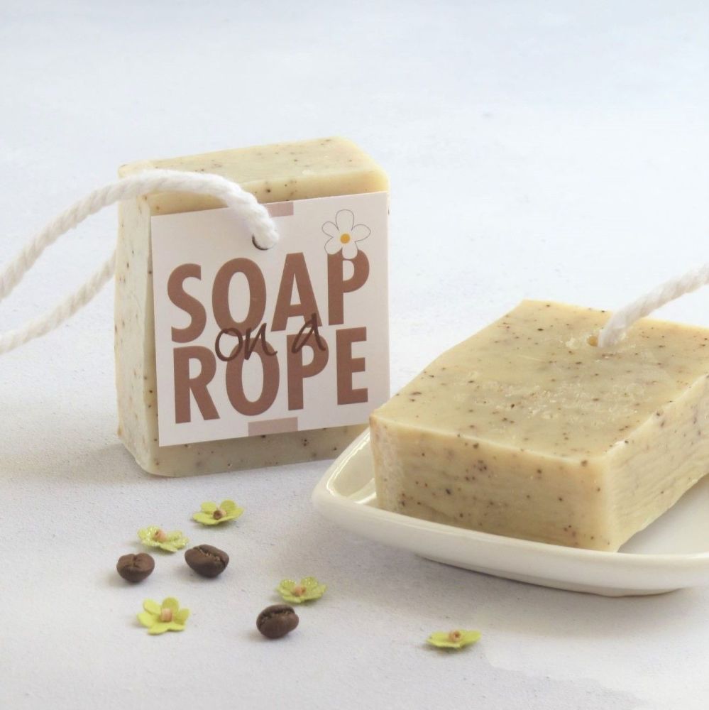 Coffee Scrub Soap on a Rope by Lovely Soap Company