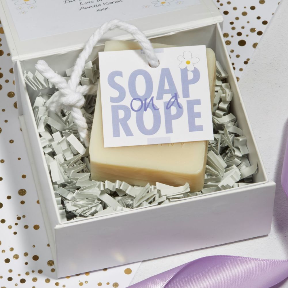 Personalised Lavender Soap on a Rope Gift by Lovely Soap Company