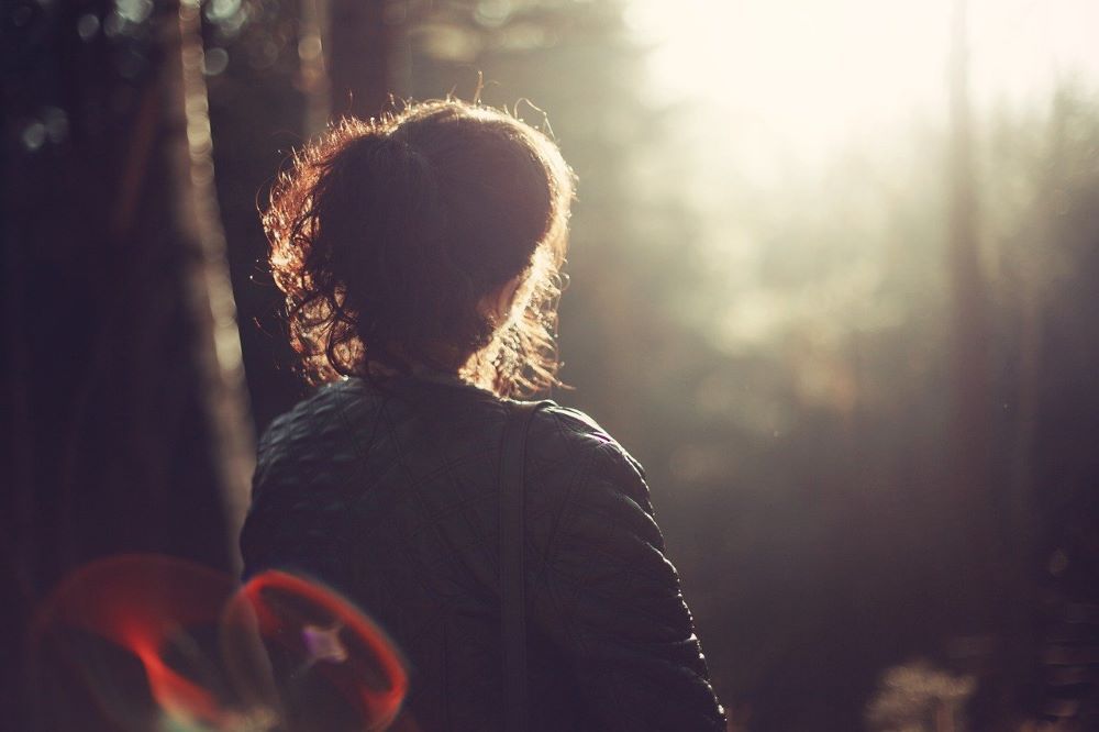 woman in forest