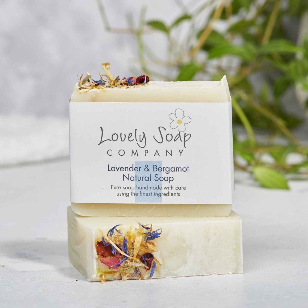 Lavender & Bergamot Natural Soap handmade by Lovely Soap Co