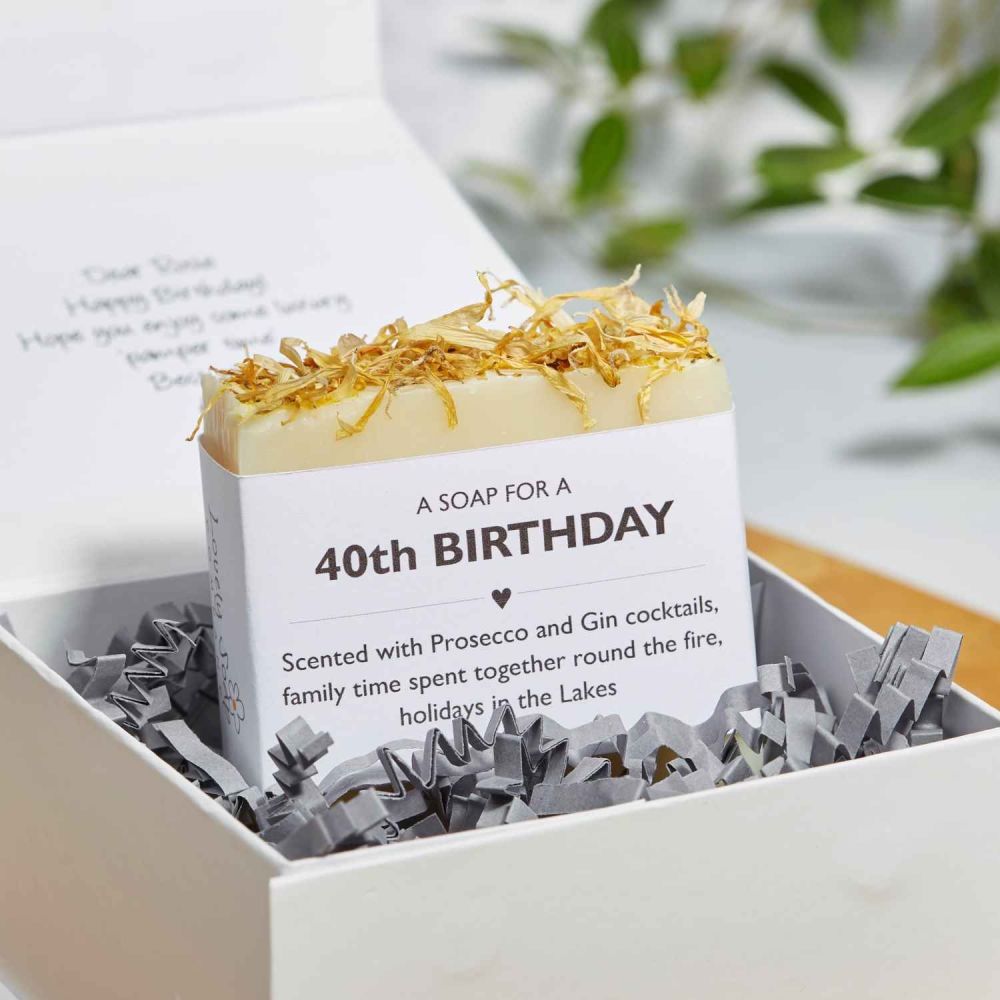 40th Birthday Personalised Soap Gift