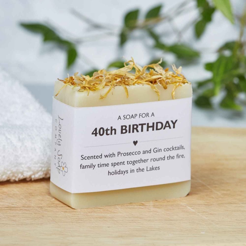 Personalised 40th Birthday Soap Gift Lovely Soap Co