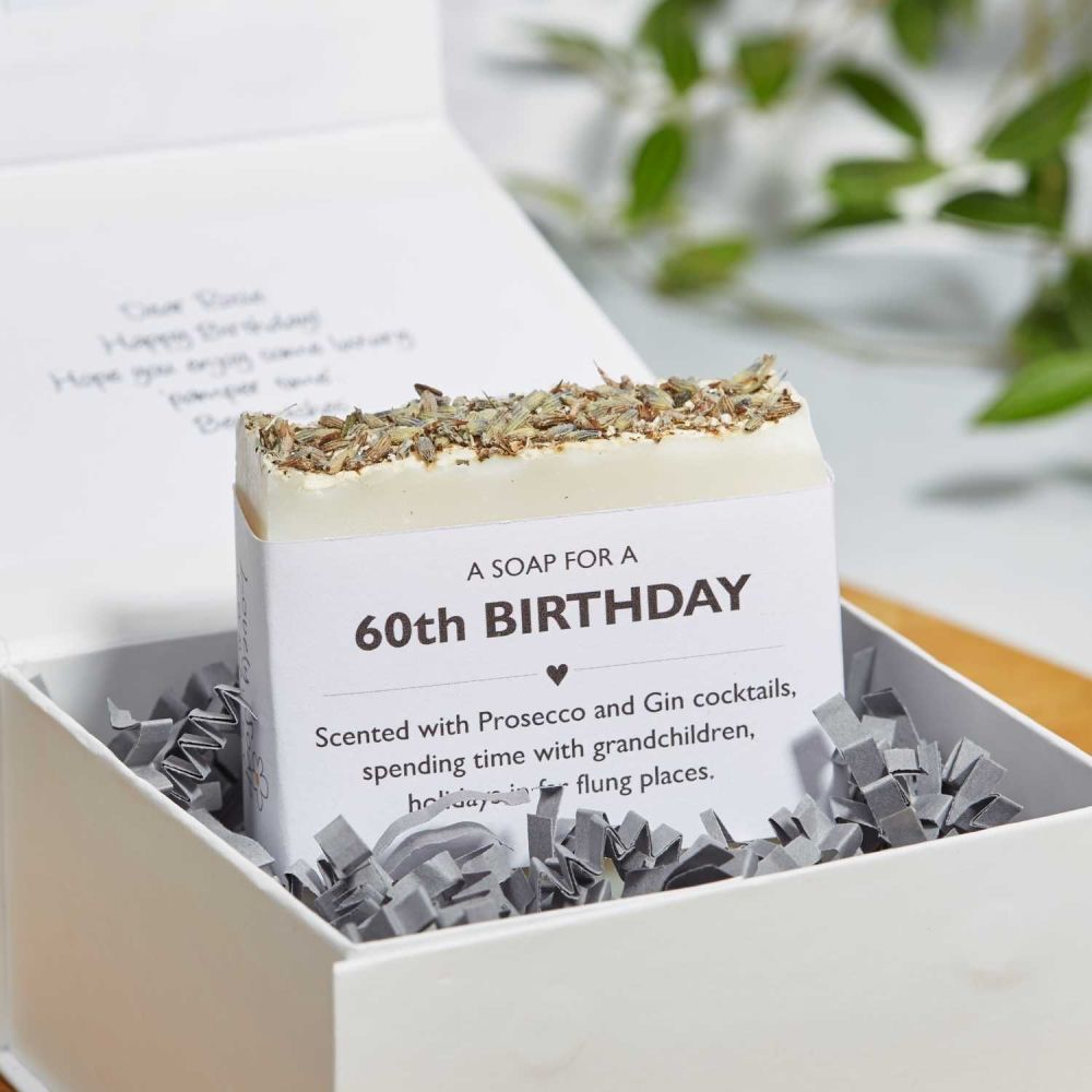 60th Birthday Personalised Soap Gift