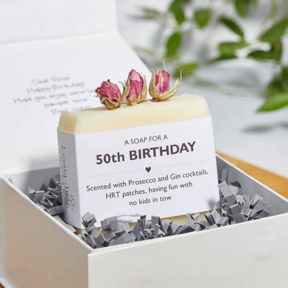 50th Birthday Personalised Soap Gift