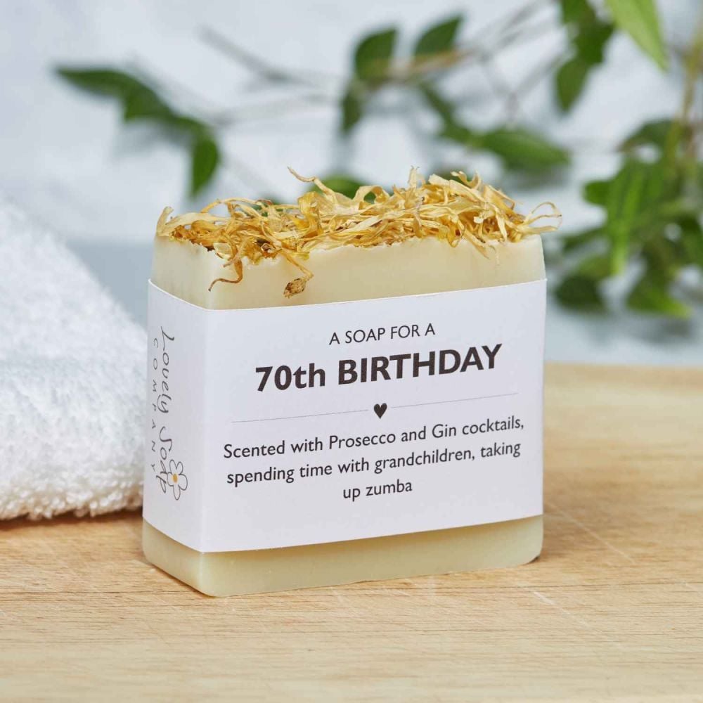 70th Birthday Personalised Soap Gift Lovely Soap Co