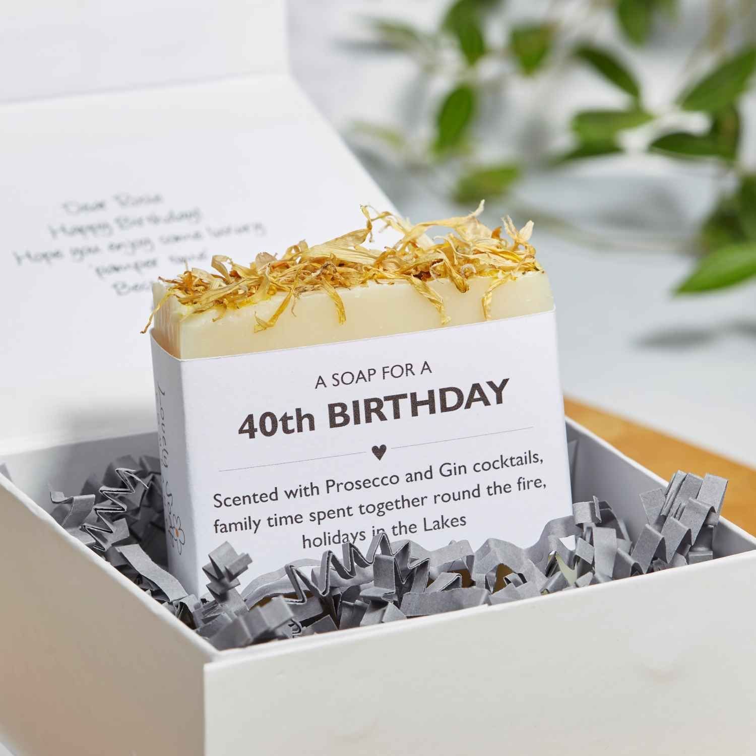 milestone birthday personalised soap gift Lovely Soap Co