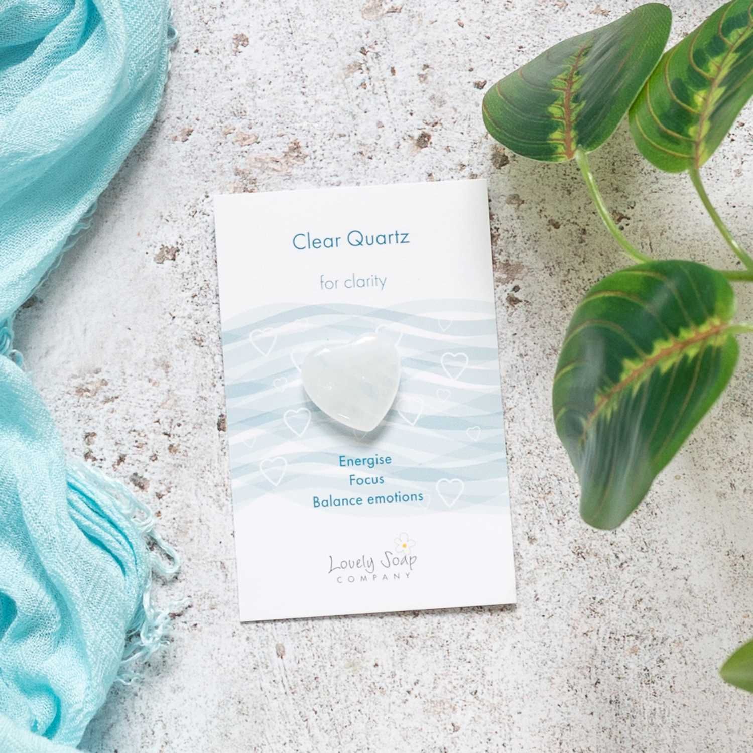 clear quartz pocket hug healing crystal February birth crystal Lovely Soap Co