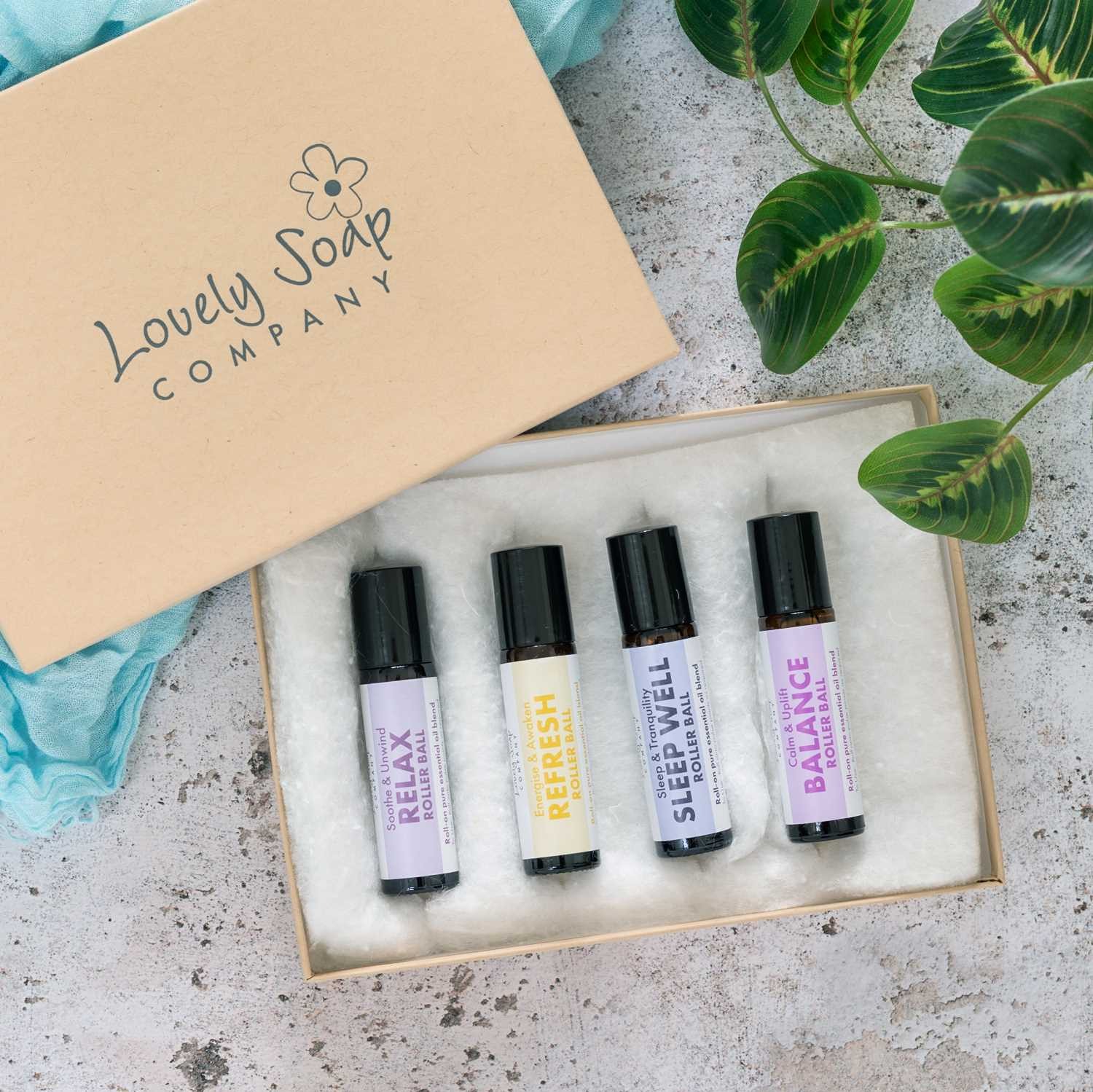 aromatherapy pulse point roller balls pamper gift set Lovely Soap Co