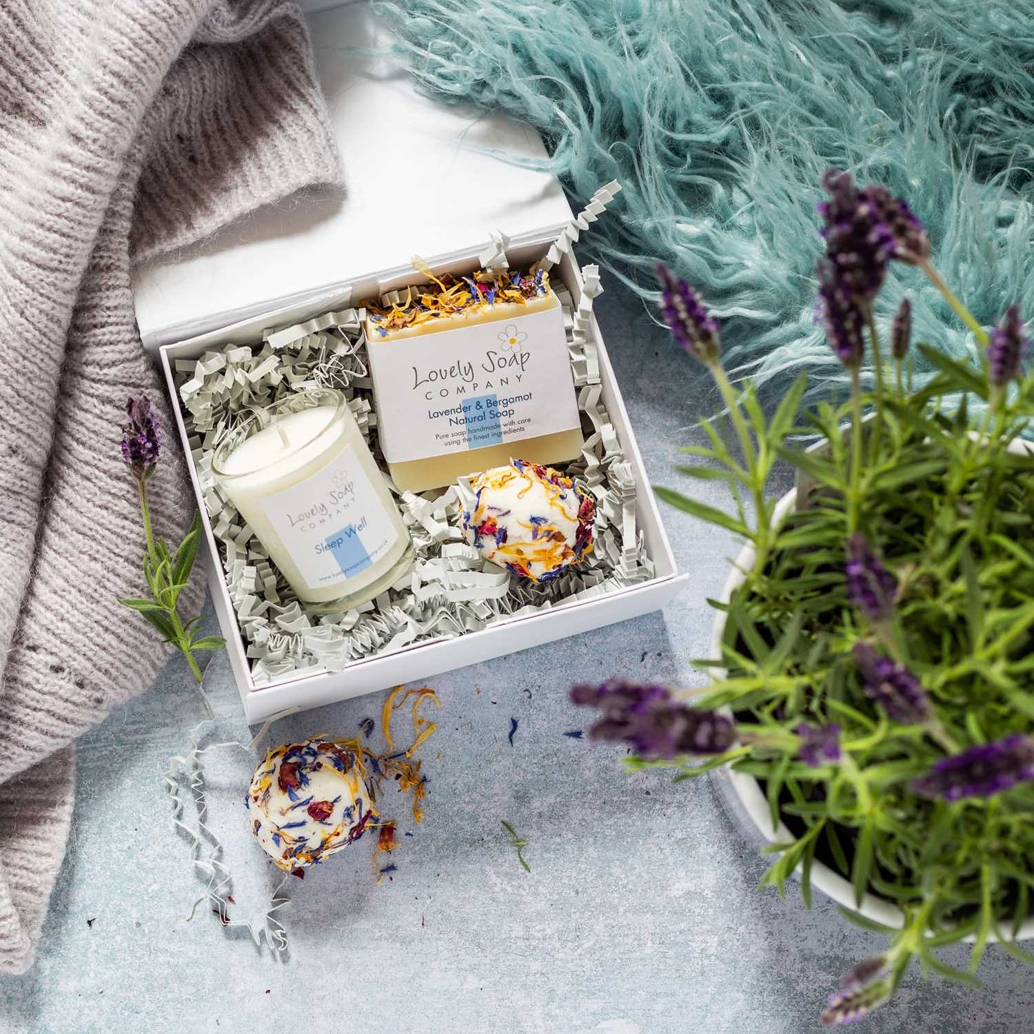 sleep well pamper me personalised spa gift Lovely Soap Co