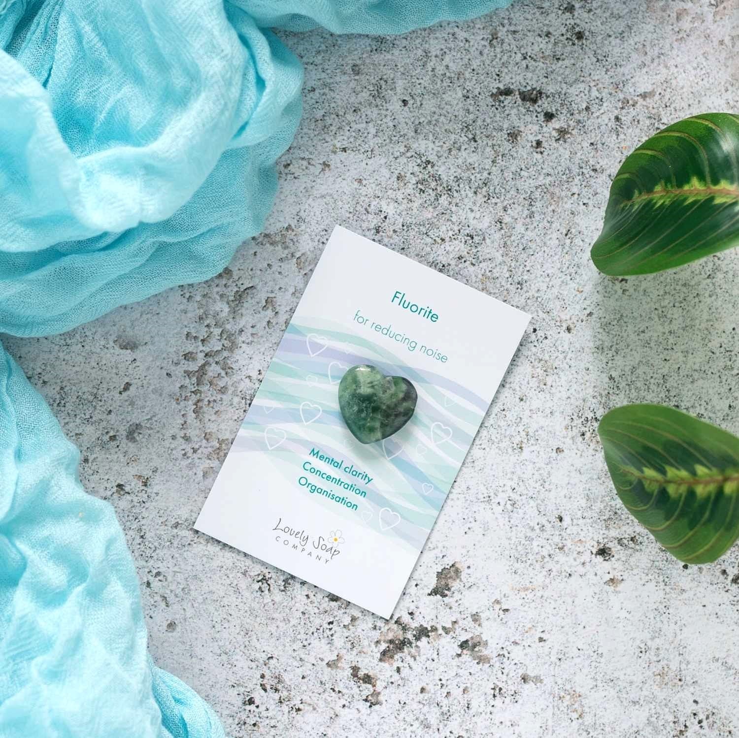 Fluorite pocket hug healing crystal Lovely Soap Co