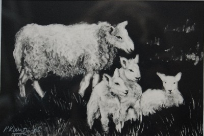 Ewe and Three Lambs