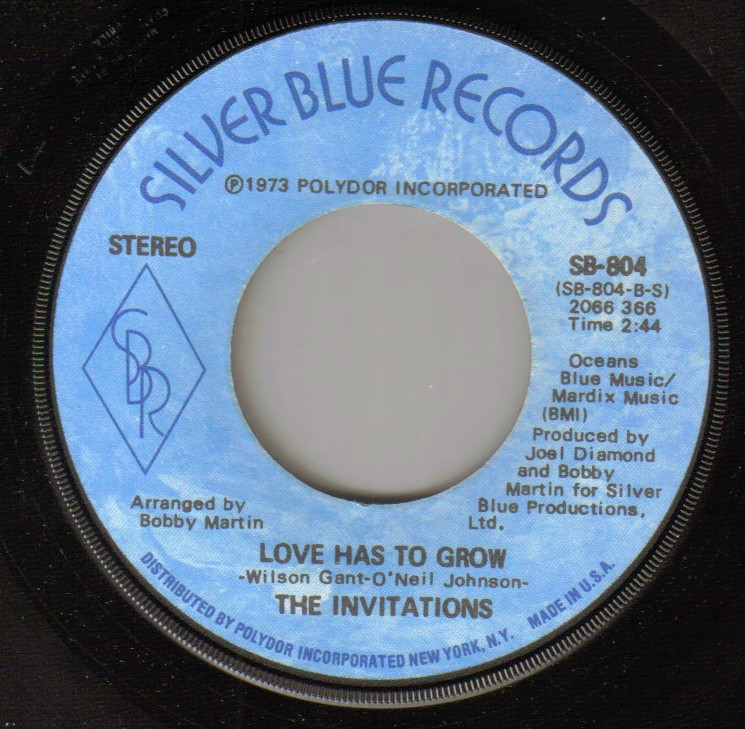 Invitations - Love Has To GrowVinyl  Plays EX.       Clean labels.  A few m