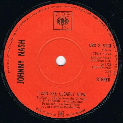 JOHNNY NASH - I CAN SEE CLEARLY NOW - CBS