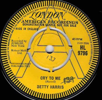 BETTY HARRIS - CRY TO ME