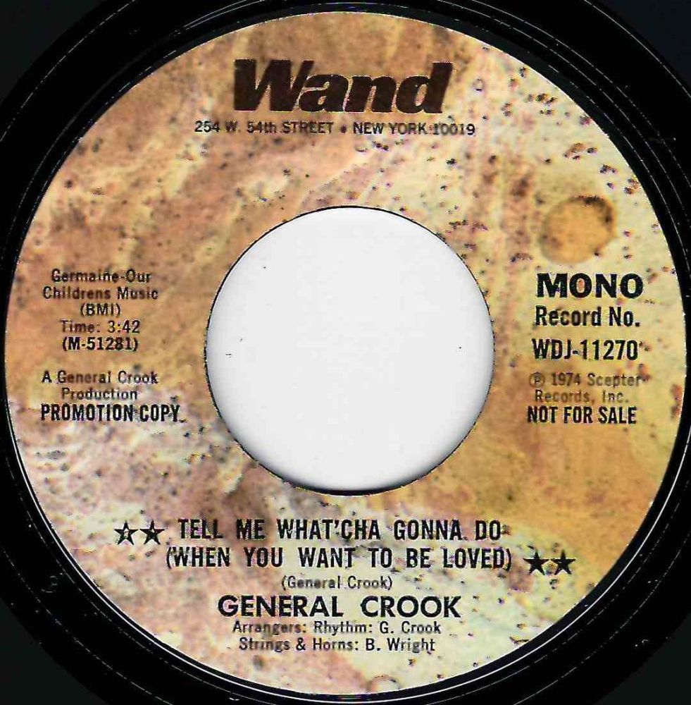 GENERAL CROOK - TELL ME WHAT'CHA GONNA DO