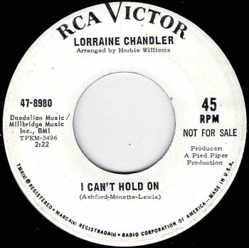 LORRAINE CHANDLER - I CAN'T HOLD ON