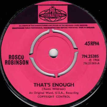 ROSCO ROBINSON - THAT'S ENOUGH