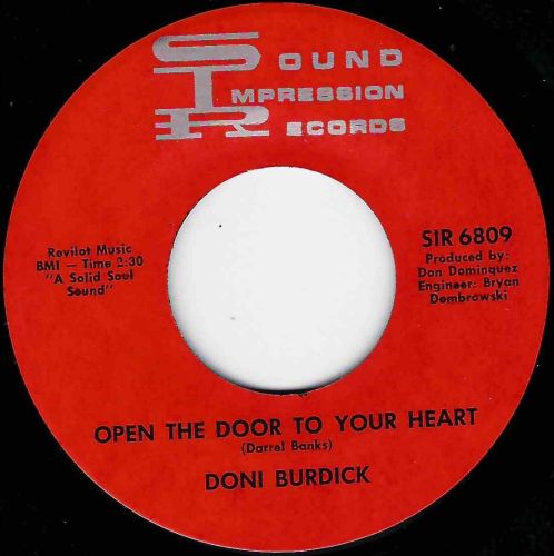DONI BURDICK - OPEN THE DOOR TO YOUR HEART / IF YOU WALK OUT OF MY LIFE