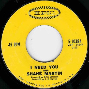 SHANE MARTIN - I NEED YOU
