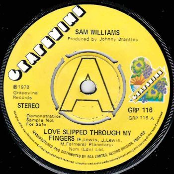 SAM WILLIAMS / TOWANDA BARNES - LOVE SLIPPED THROUGH MY FINGERS / YOU DON'T MEAN IT