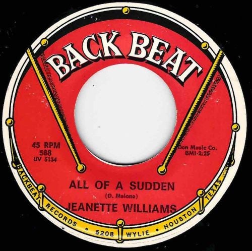 JEANETTE WILLIAMS - ALL OF A SUDDEN / MR SOFT TOUCH